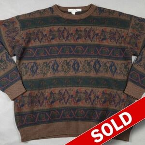 SOLD [[Geoffrey Beene]] Vintage 90's Grunge Patterned Sweater